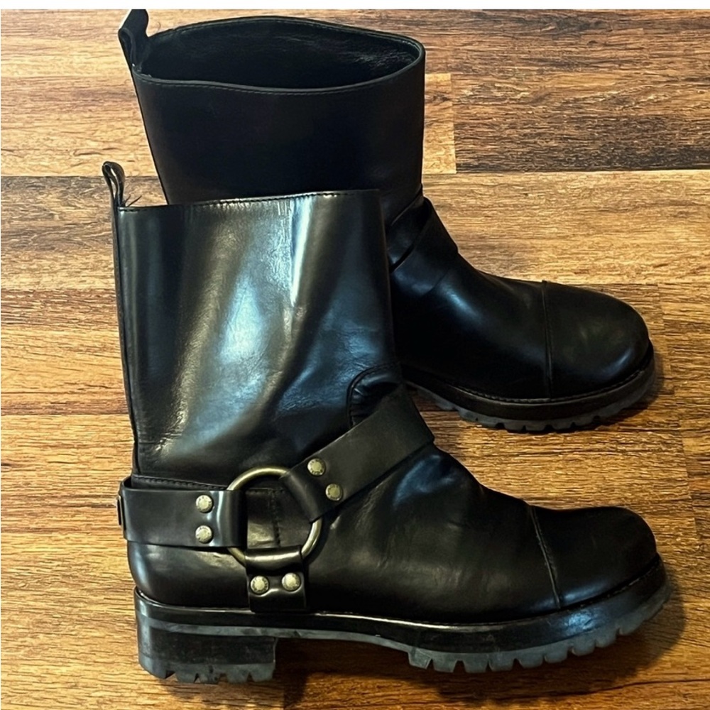 Dolce & Gabbana Made in Italy Black Leather Moto Boots Excellent Condition! - Picture 2 of 16